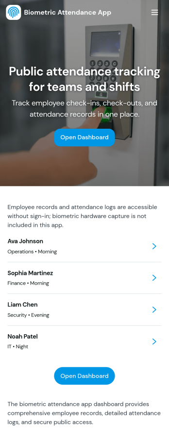 Biometric Attendance App Template
