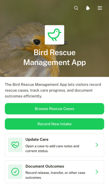 Bird Rescue Management App Template