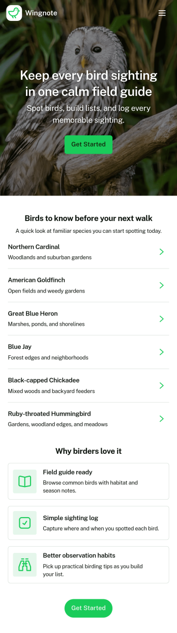 Birding Checklist App Template