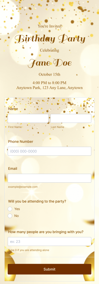 Birthday RSVP App Template