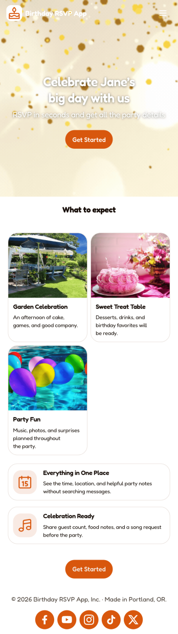 Birthday RSVP App Template