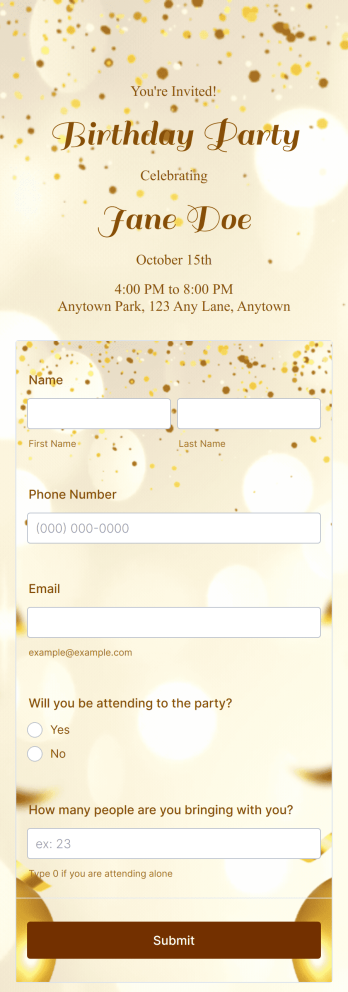 Birthday RSVP App Template
