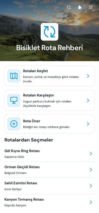 Bisiklet Rotası Rehber Uygulama Șablonu