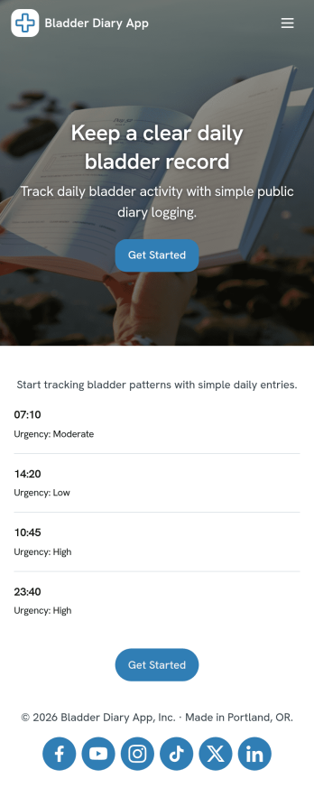 Bladder Diary App Template