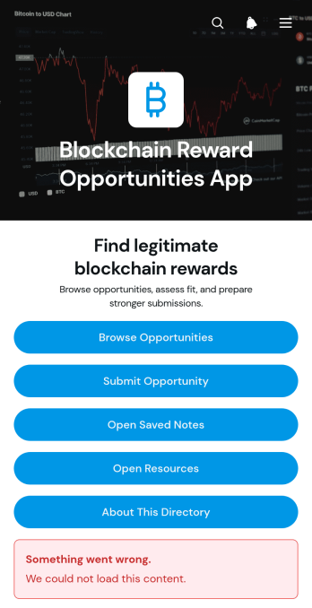 Blockchain Reward Opportunities App Template