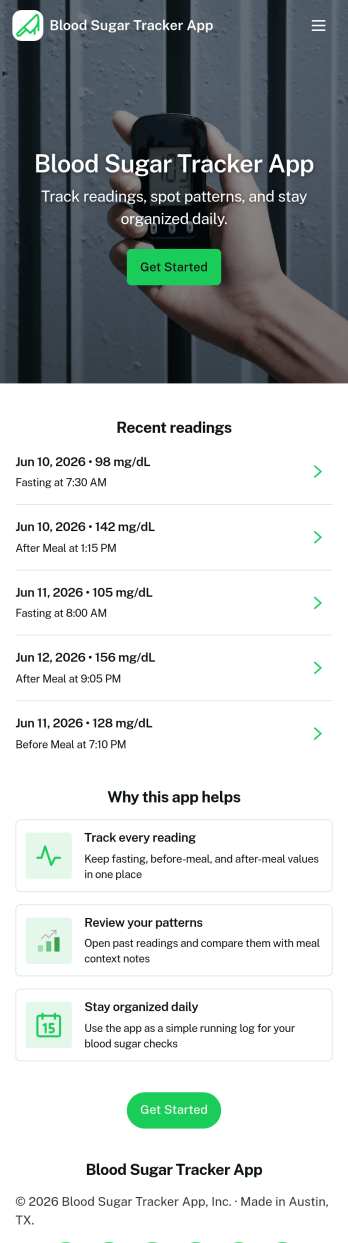 Blood Sugar Tracker App Template
