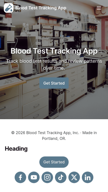 Blood Test Tracking App Template