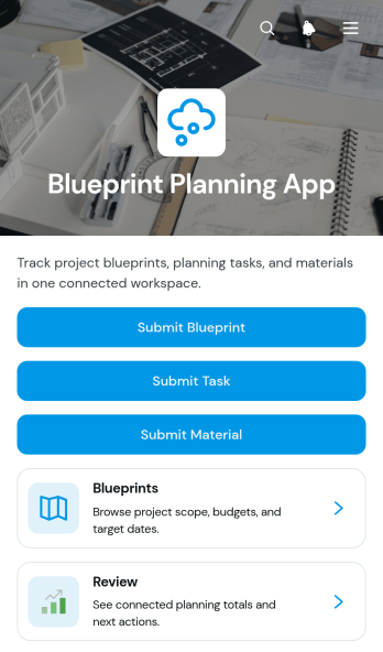 Blueprint Planning App Template