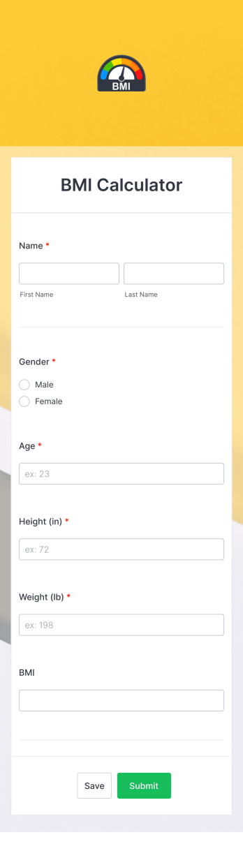 Bmi Calculator App Template