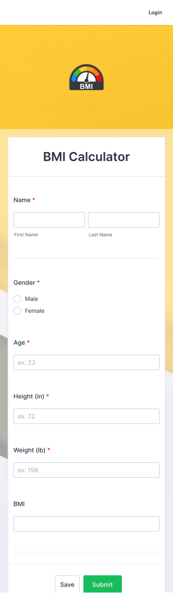 Bmi Calculator App Template