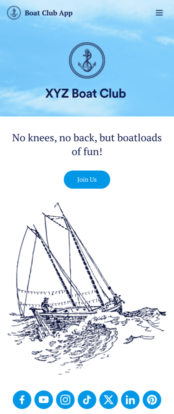 Boat Club App Template