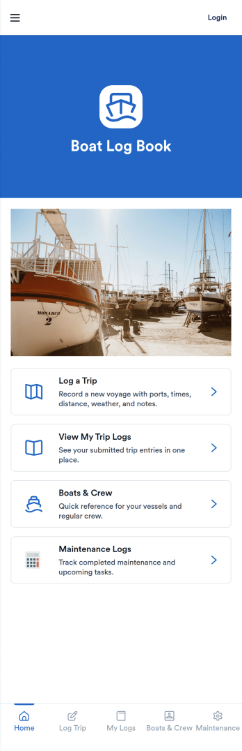 Boat Log Book App Template