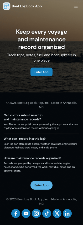 Boat Log Book App Template