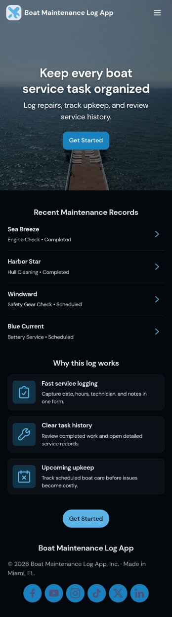 Boat Maintenance Log App Template