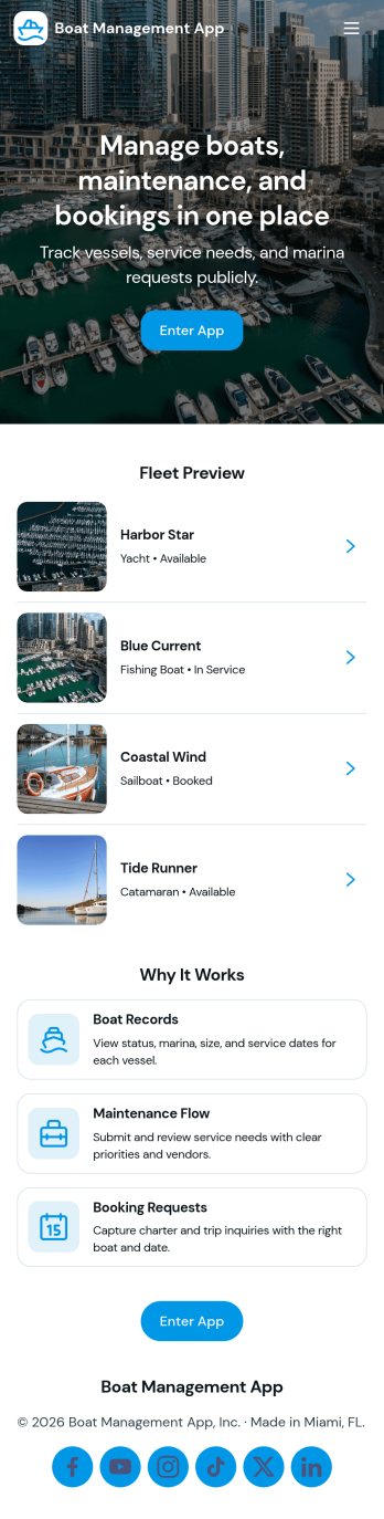 Boat Management App Template