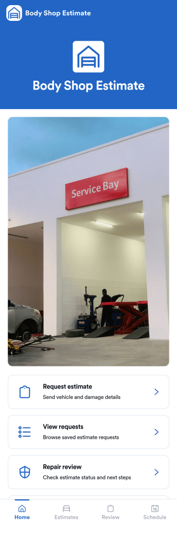 Body Shop Estimate App Template