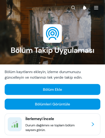 Bölüm Takip Uygulama Șablonu