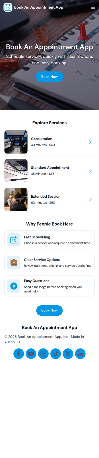 Book an Appointment App Template