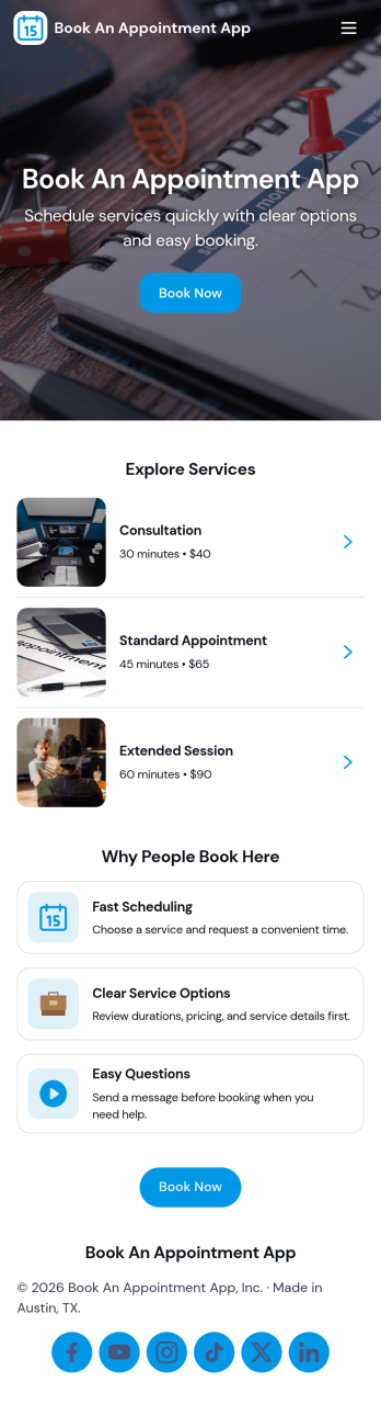 Book an Appointment App Template