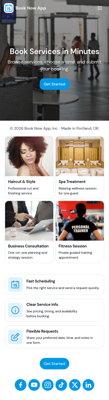 Book Now App Template