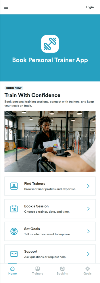 Book Personal Trainer App Template