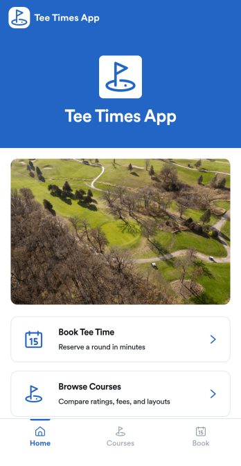 Book Tee Times App Template