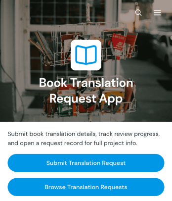 Book Translation Request App Template