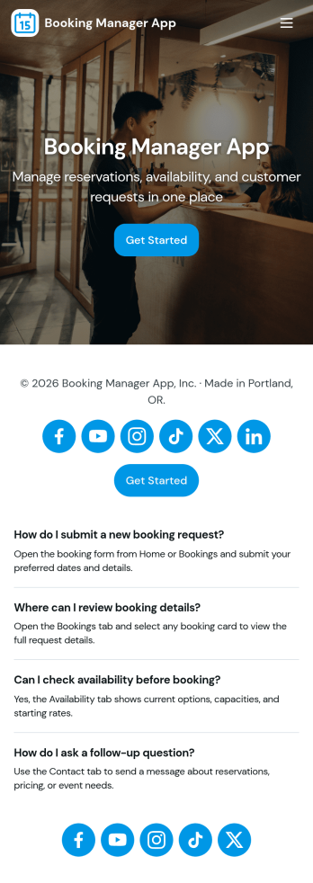 Booking Manager App Template