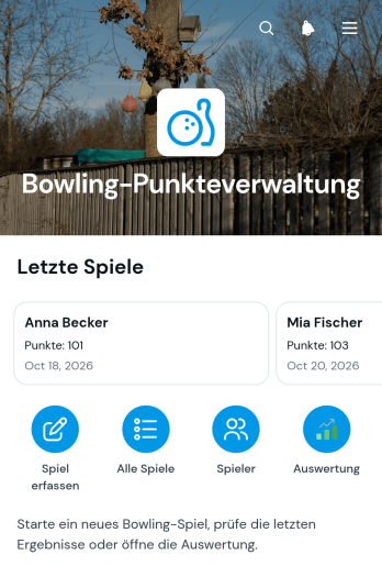 Bowling-Punktestand-App