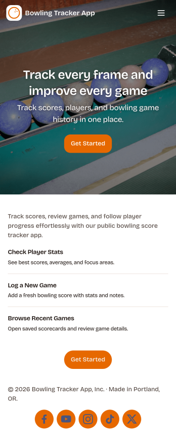Bowling Tracker App Template