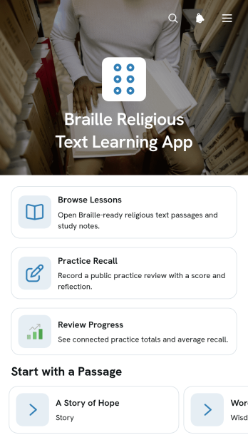 Braille Religious Text Learning App Template