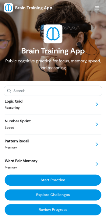 Brain Training App Template