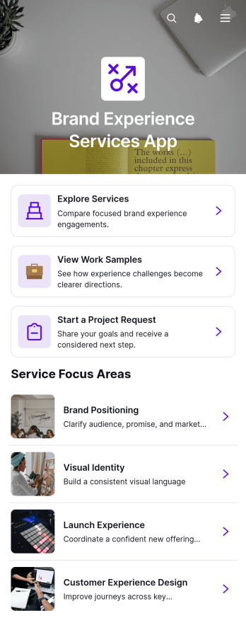 Brand Experience Services App Template
