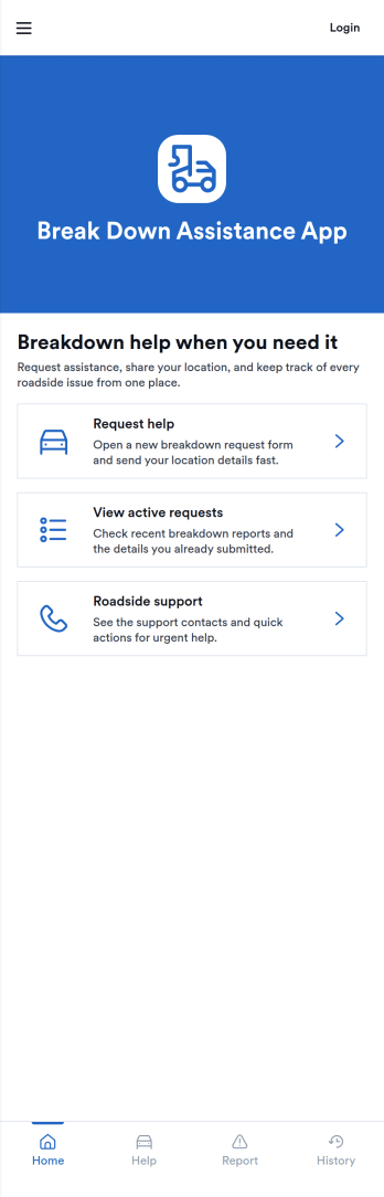 Breakdown Assistance App Template