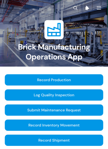 Brick Manufacturing Operations App Template