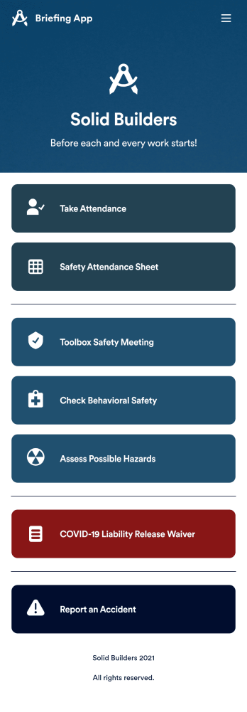 Briefing App Template