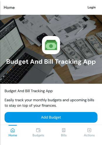 Budget and Bill Tracking App Template