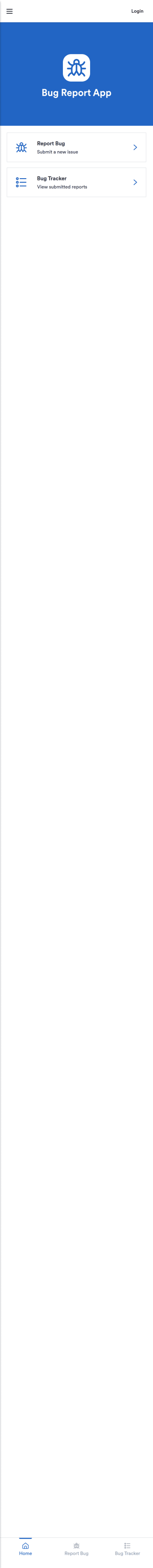 Bug Report App Template
