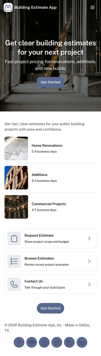 Building Estimate App Template