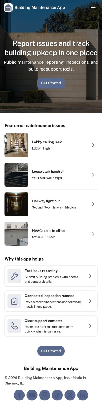 Building Maintenance App Template