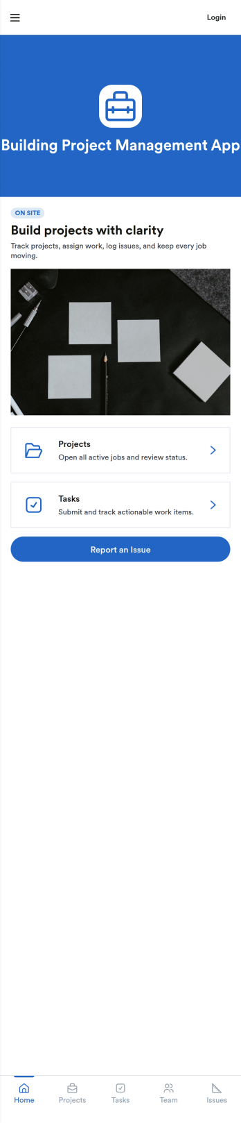 Building Project Management App Template