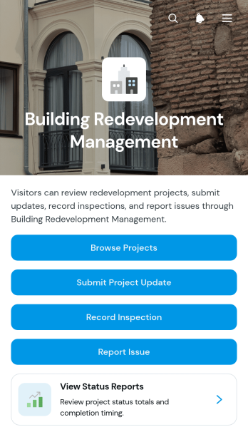 Building Redevelopment Management App Template