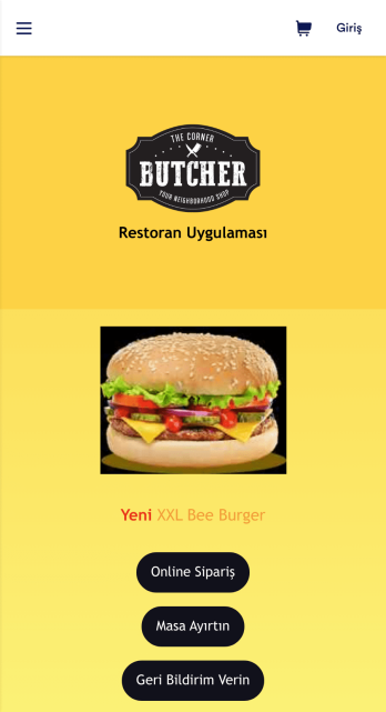 Burger Restoran Uygulaması Template
