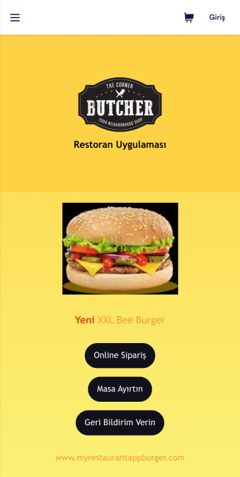 Burger Restoran Uygulaması Template