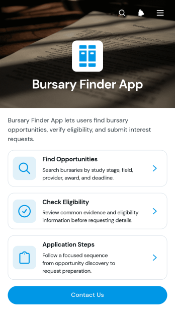 Bursary Finder App Template