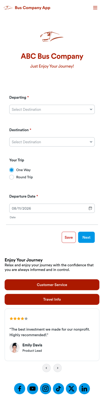 Bus Company App Template