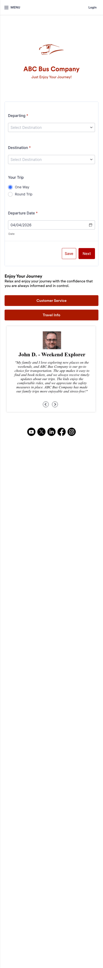 Bus Company App Template