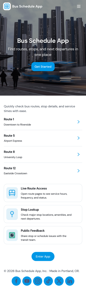 Bus Schedule App Template