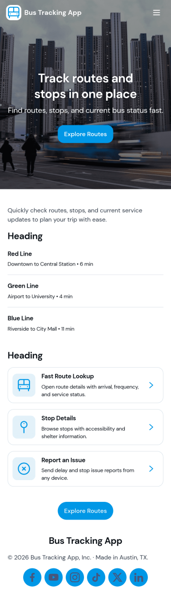 Bus Tracking App Template