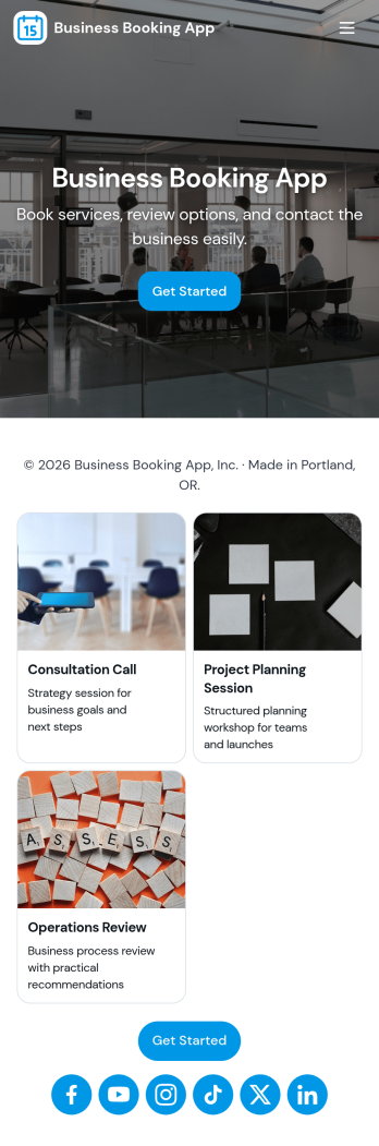 Business Booking App Template